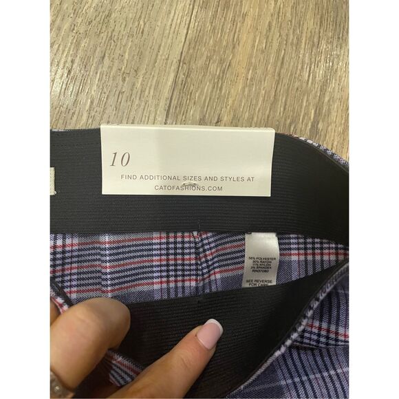 Est. 1946 Cato Blue Plaid Cropped Pants New 10 Contemporary Mid Rise - Picture 3 of 7